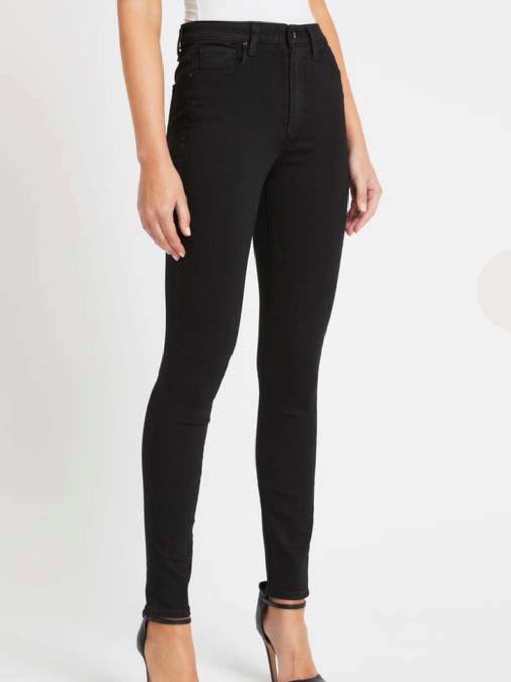 PAIGE Jet Black Slim Leg Denim EUC